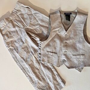 Kenneth Cole Reaction linen-blend vest and pants set